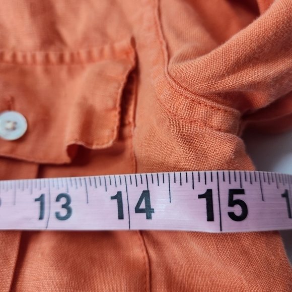 Tommy Bahama Women's Size XS Linen Coral Blouse - Picture 4 of 5
